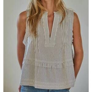 NEW BY TOGETHER stripe sleeveless top in white